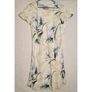 Paradise Found Floral Hawaiian‎ Dress NWT Medium Short Sleeve Vintage Rayon 0200